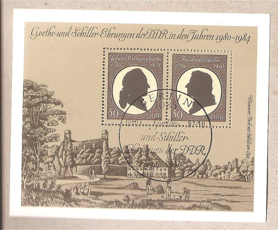 50808 - DDR - foglietto FDC con annullo speciale Michel Block 66: Goethe & Schiller Awards 1980-1984 - 1982 *G