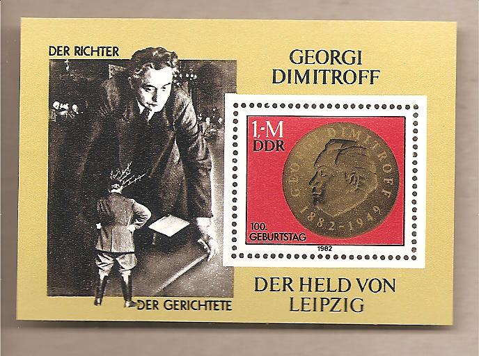 50870 - DDR - foglietto nuovo Michel Block 68: The 100th Anniversary of the Birth of Georgi Dimitroff - 1982 *G