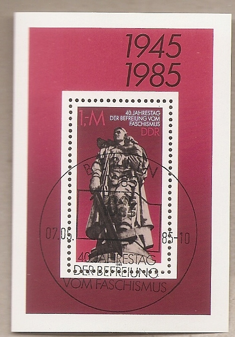 50891 - DDR - foglietto FDC con annullo speciale MICHEL Block 82: 40 anniversario della liberazione - 1985 * G