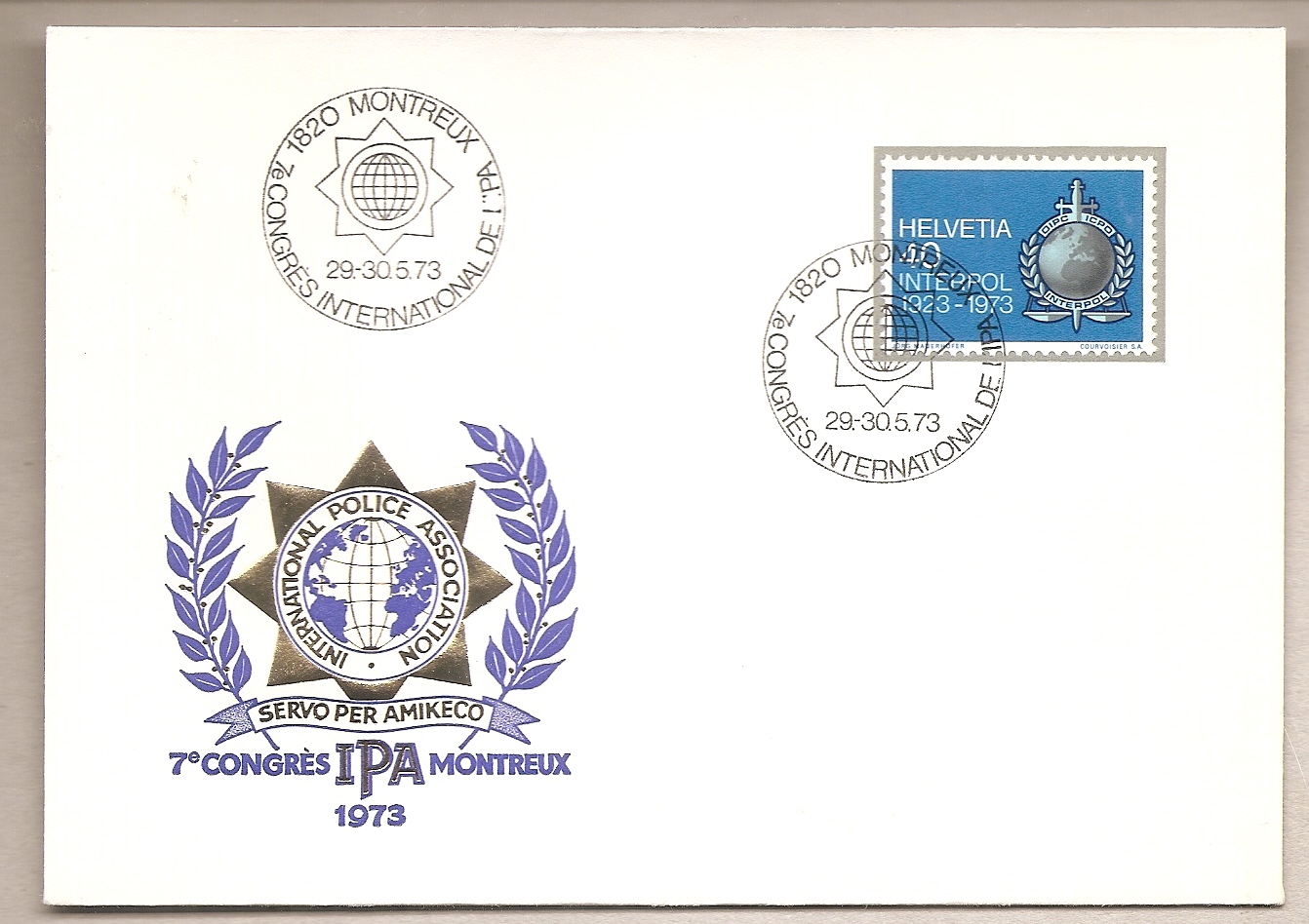 50932 - Svizzera - busta FDC con annullo speciale: Cinquantenario dell  INTERPOL - 1973