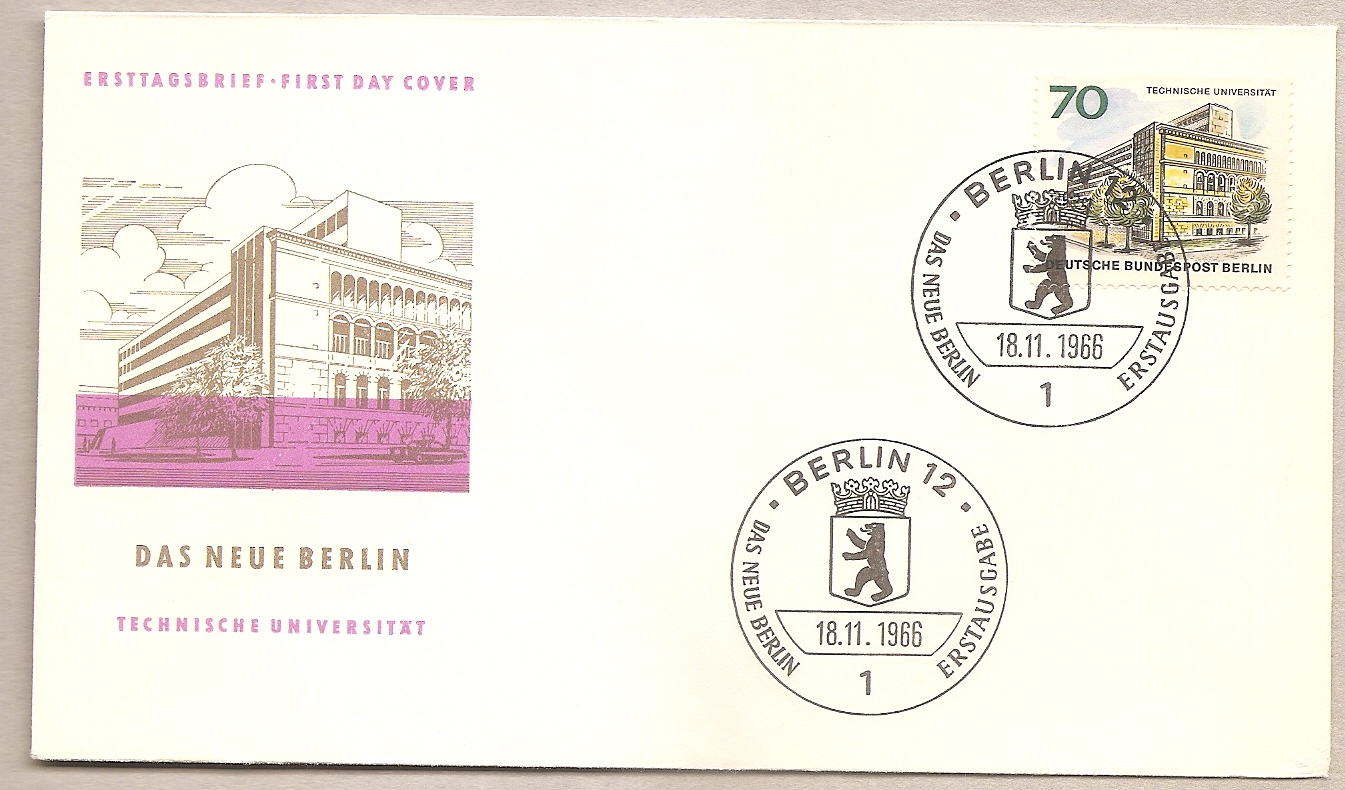 50938 - Berlino - busta FDC con annullo speciale: La Nuova Berlino Valore da 70 Pfg. - 1966