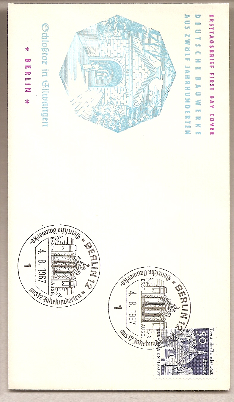 50955 - Berlino - busta FDC con annullo speciale: Costruzioni Tedesche del XII secolo Valore da 50 Pfg. - 1967