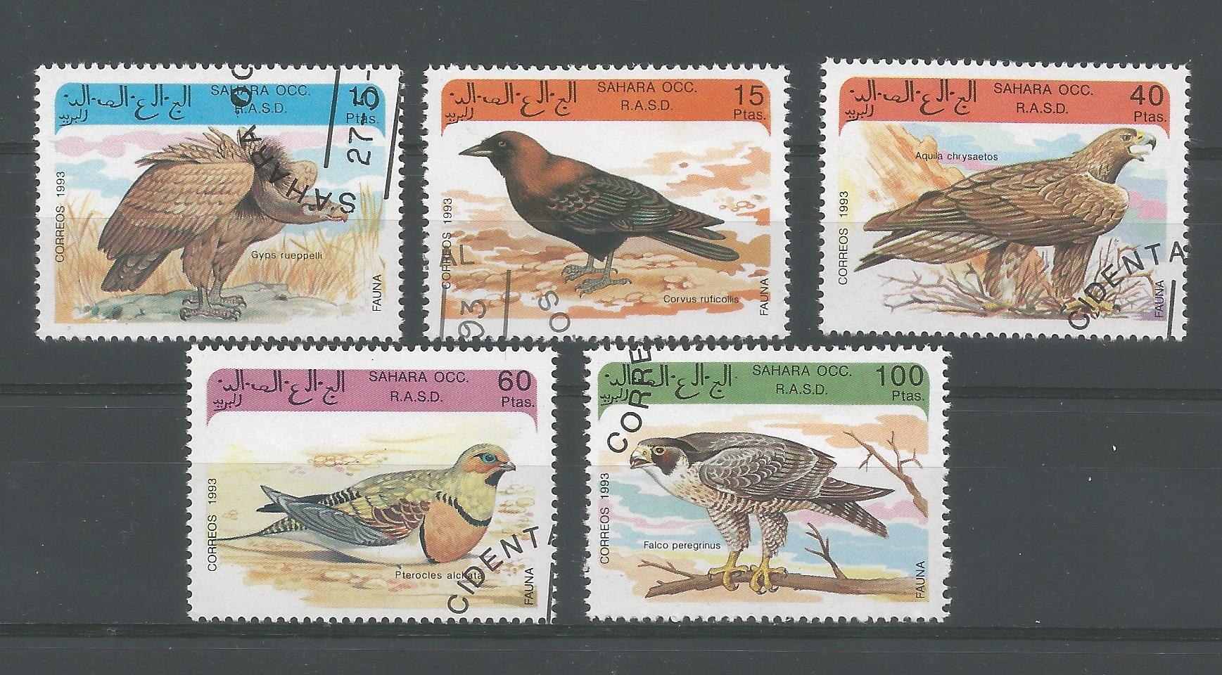 51136 - SAHARA OCCIDENTALE - 1993 - Uccelli - Serie compl. 5 val. timbrati - (SAH005)