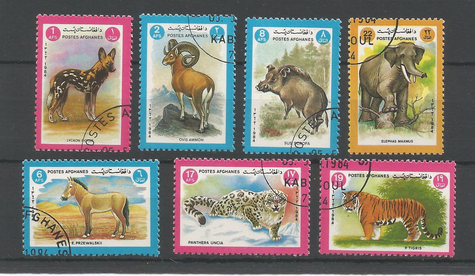 51162 - AFGHANISTAN - 1984 - Animali - Serie compl. 7 val timbrati - Michel : 1342/48 - Yvert : 1165/71 - (AFG006)
