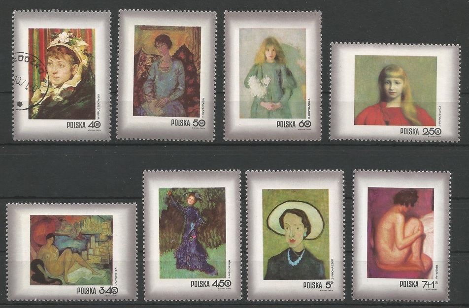 51204 - POLONIA - 1971 - Dipinti del Museo Nazionale di Cracovia - Serie compl. 8 val. timbrati - Michel : 2110/17 - Yvert : 1957/64 - (POL005)