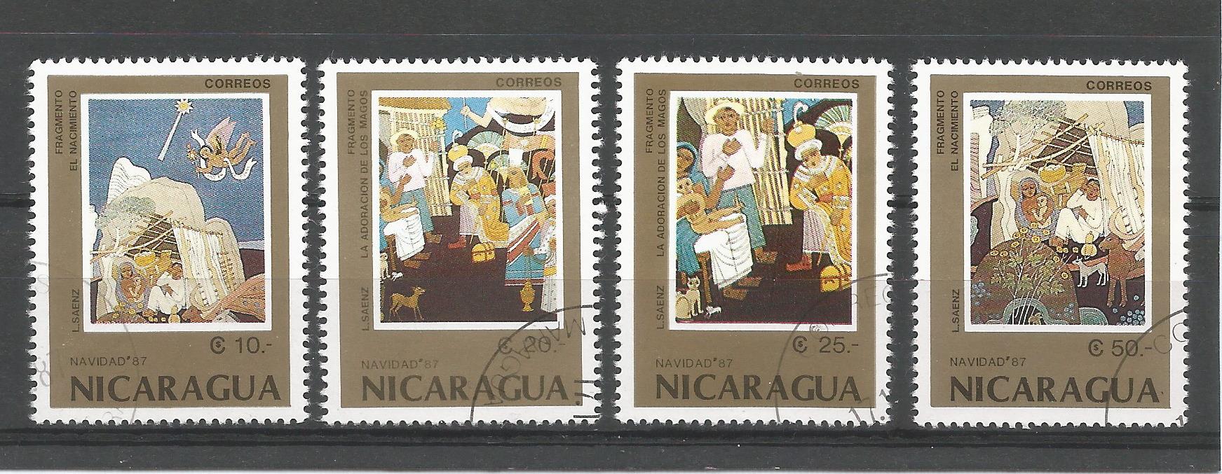 51209 - NICARAGUA - 1987 - Natale - Serie compl. 4 val. timbrati - Michel : 2839/42 - Yvert : 1482/85 (NIC002)