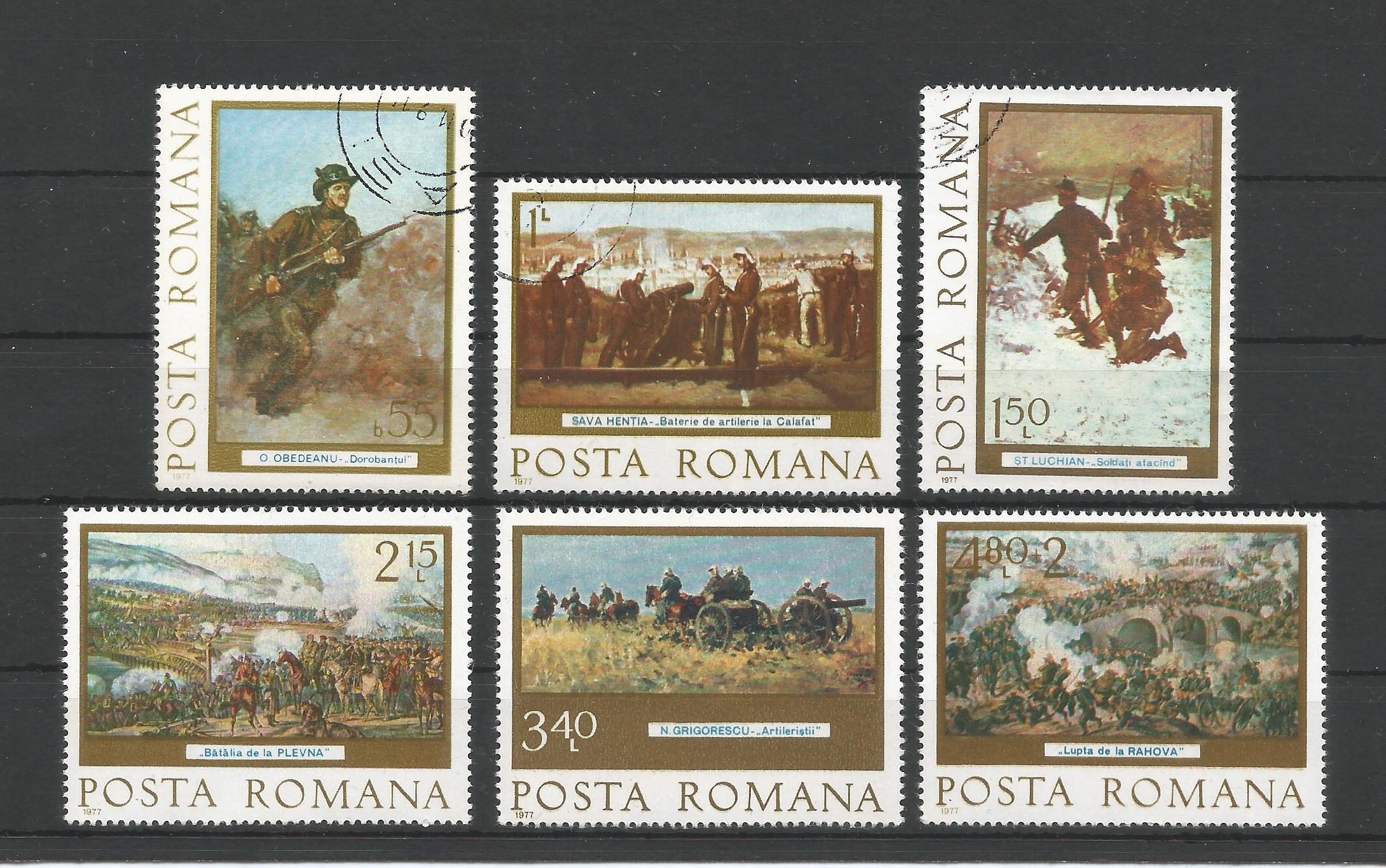 51245 - ROMANIA - 1977 - Centenario dell indipendenza - Serie compl. 6 val. timbrati - Michel : 3425/30 - Yvert : 3027/32 - (ROM002)