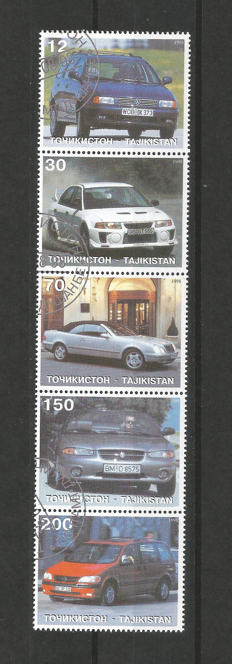 51261 - TAGIKISTAN - 1998 - Automobili - 5 val. timbrati - (TAJ001)