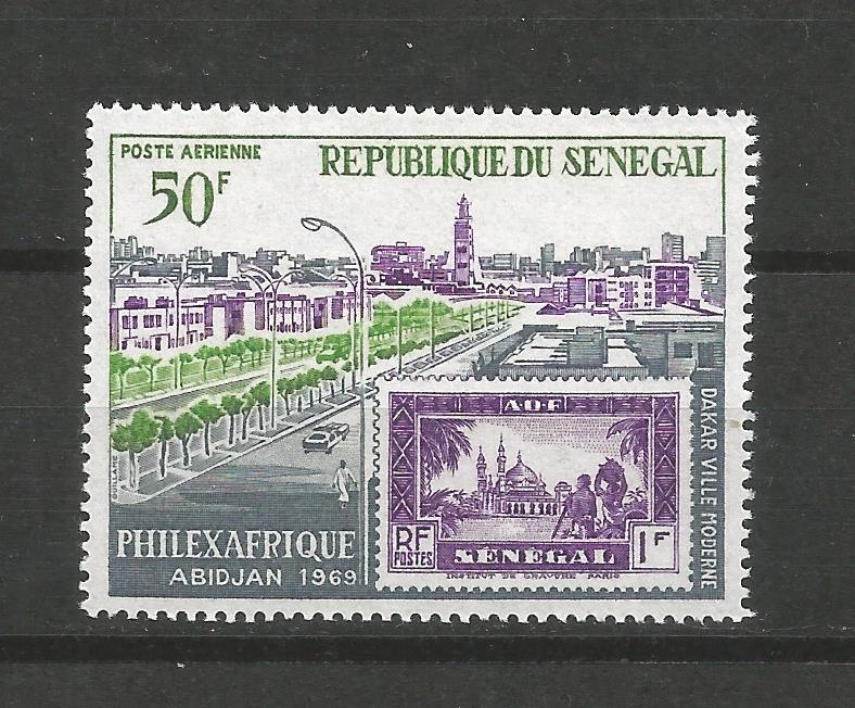 51283 - SENEGAL - 1969 - Philexafrique - Veduta di Abidjan - 1 val. cpl. nuovo - Michel : 394 - Yvert : PA73 - (SEN001)