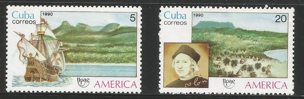 51285 - CUBA - 1990 - Scoperta dell America - 2 val. cpl. nuovi - Michel : 3414/15 - Yvert : 3056/57 - (CUB001)
