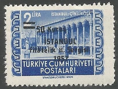 51353 - TURCHIA - 1957 - 2a Esposizione filatelica di Istanbul - Sovrastampa - 1 val. cpl. nuovo - Michel : 1530 - Yvert : 1335 - (TUR016)