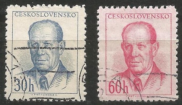 51396 - CECOSLOVACCHIA - 1953 - Presidente Antonin Zapotocky -  2 val. cpl. timbrati - Michel : 816/817 - Yvert : 720/721 - (CEC015)