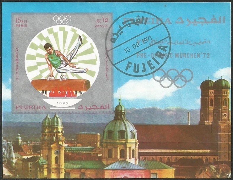 51575 - FUJEIRA - 1971 - Giochi Olimpici di Monaco - Foglietto timbrato - Michel : BL53 - (FUJ004)