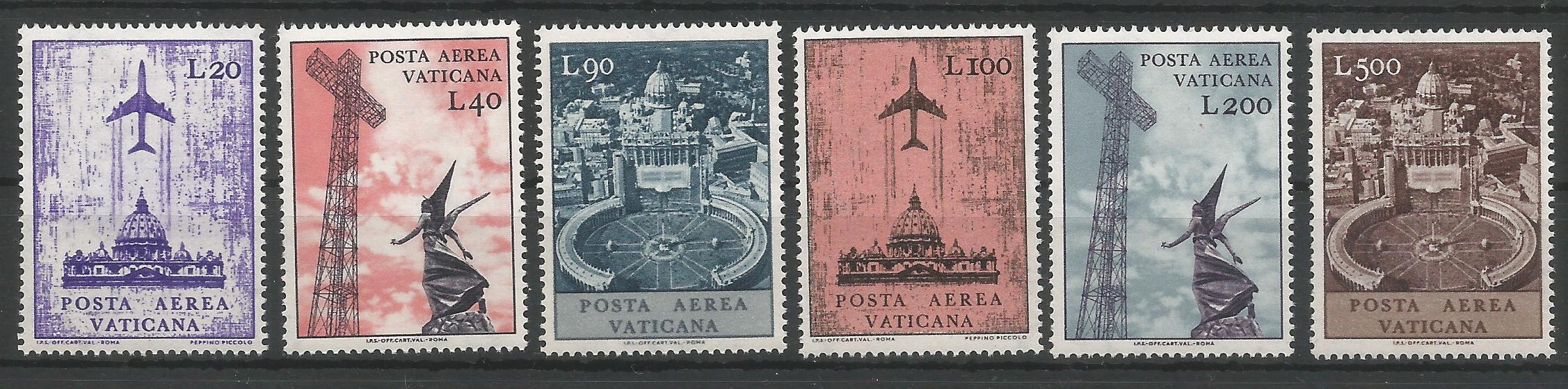 51607 - VATICANO - 1967 - Serie compl. 6 val. Posta Aerea nuovi - Unificato : A47/52 - VTC029