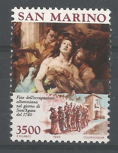 51791 - SAN MARINO - 1990 - 250 anniversario occupazione Alberoniana - 1 valore nuovo - Unificato 1275 - SMR010
