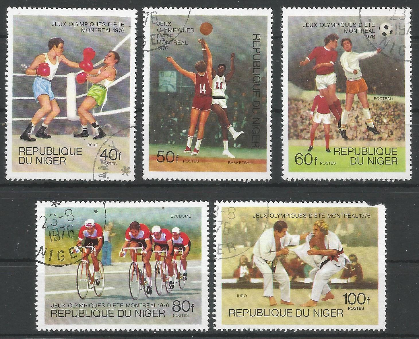 51899 - NIGER - 1976 - Giochi Olimpici di Montreal - 5 val. cpl timbrati - Michel : 531/535 - Yvert : 364/368 - [NGR007]