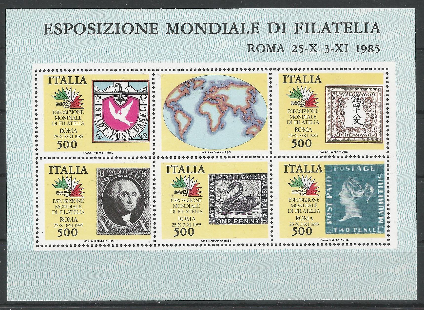 51947 - ITALIA - 1985 - Esposizione Mondiale di Filatelia - Foglietto nuovo - Unificato BF3 - [ITA020]