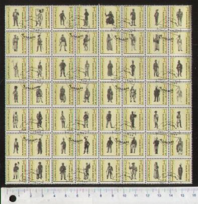 51994 - AJMAN 1972-S-245, * Military Uniforms on yellow background - 56 C.T.O.stamps in complete set set - Catalog no.: 2758/2798