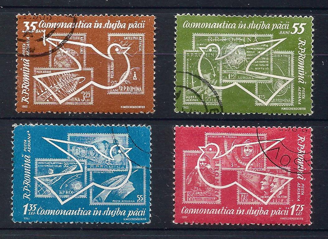 52039 - ROMANIA - 1962 - Esplorazione dello spazio - 4 val. cpl timbrati - Michel : 2086/2089 - Yvert : PA162/PA165 - [ROM039]