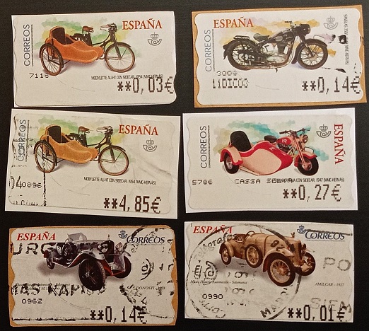 52156 - Auto e Moto - 6 francobolli adesivi usati