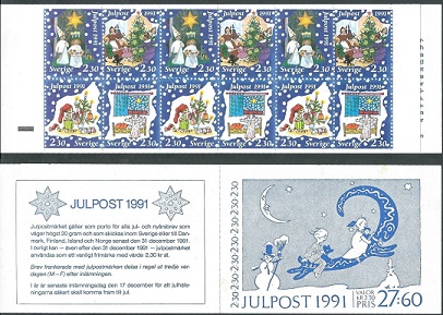 52213 - 1991 Svezia Natale - Libretto con francobolli nuovi
