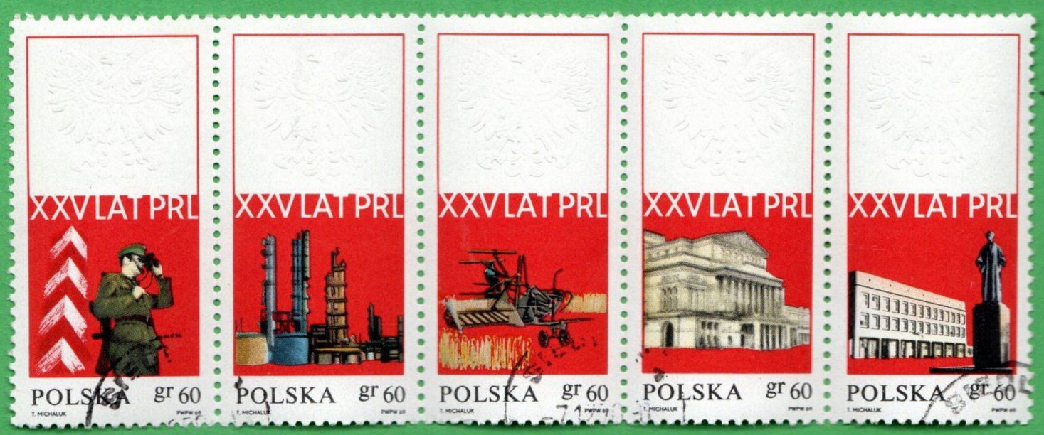 52297 - 1969  Polonia XXV anni della repubblica 60gr - sei valori uniti