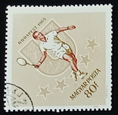 52335 - 1965 Ungheria Giochi Universitari Tennis 80f usato