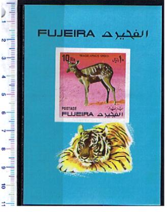 5481 - FUJEIRA (ora U.E.A.), Anno 1971, # 722  - Animali di razze diverse - 1 Foglietto non dentellato completo nuovo senza colla (Lavato)