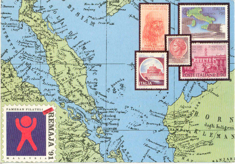 8073 - 1991 Malaysian National youth philatelic exhibition - usata 16.1.1993