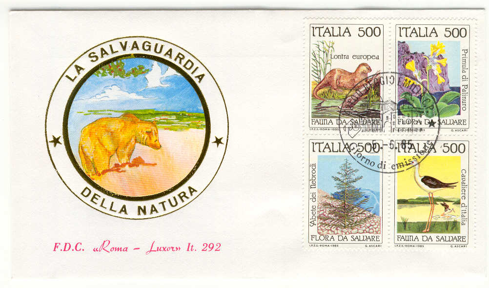 8538 - Italia - busta FDC 1985 dedicata alla salvaguardia della natura