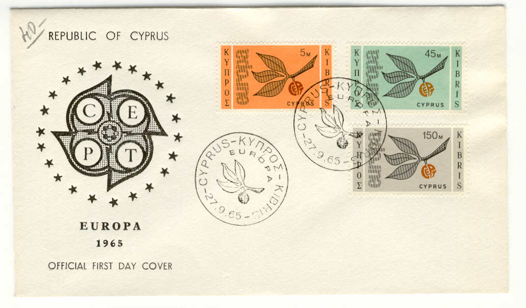 9249 - Cipro - busta fdc Europa CEPT 1965