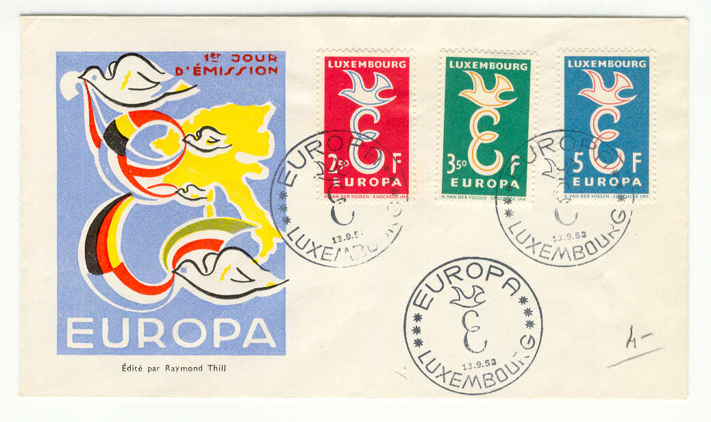9252 - Lussemburgo - busta fdc Europa 1958