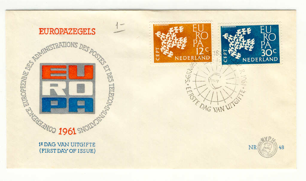 9335 - Olanda - busta fdc Europa CEPT 1961