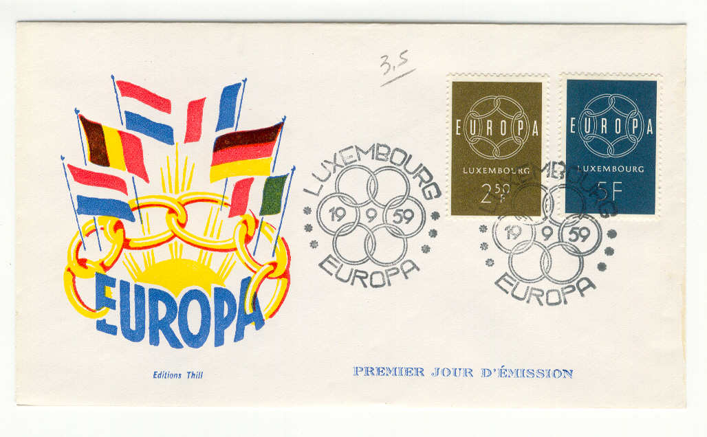 9376 - Lussemburgo - busta fdc Europa 1959