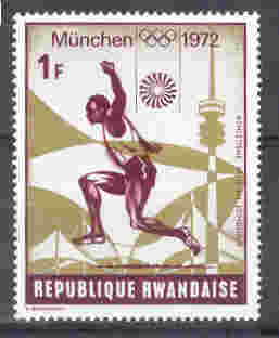 964 - Ruanda - salto in lungo - olimpiadi di Monaco 1972 - (**)