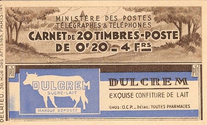 Libretto 1926 Francia 4 Fr. – con pubblicità Dulcrem sucre-lat, exquise confiture de lait