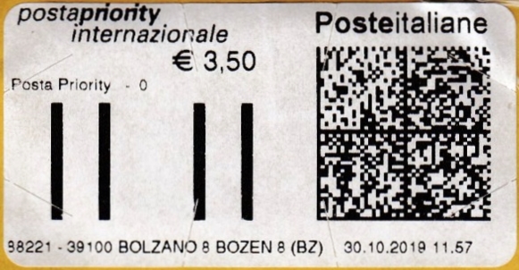 Olivetti - Postapriority internazionale