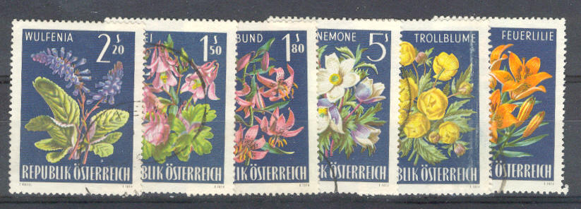 10638 - 1966 Austria Fiori delle Alpi - serie completa usata
