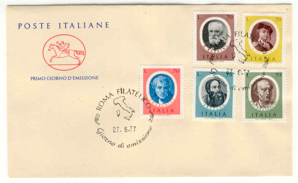 10692 - Italia - busta fdc con serie completa: Uomini illustri V serie