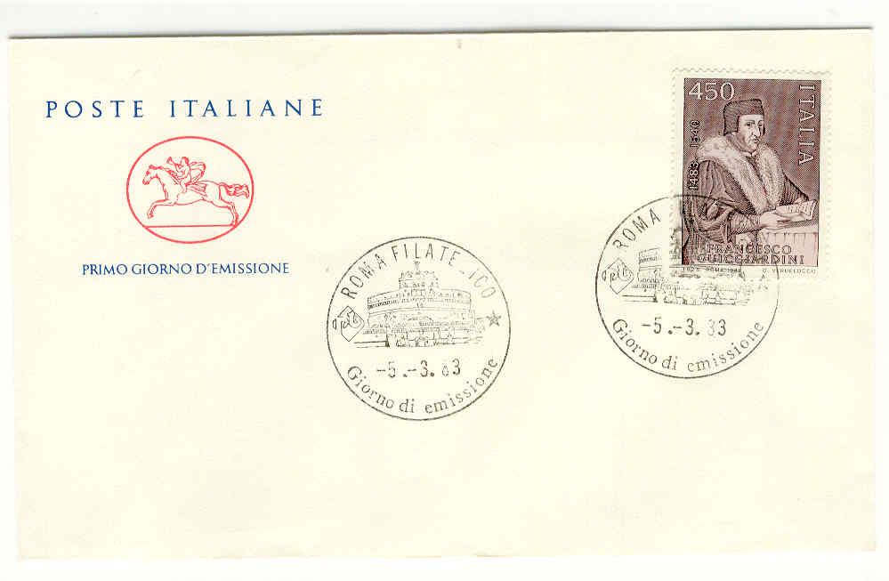 10937 - Italia - busta fdc con serie completa: 5° centenario della nascita di Francesco Guicciardini, storic