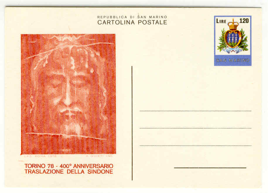 11667 - San Marino - cartolina postale in serie completa nuove: Sacra Sindone
