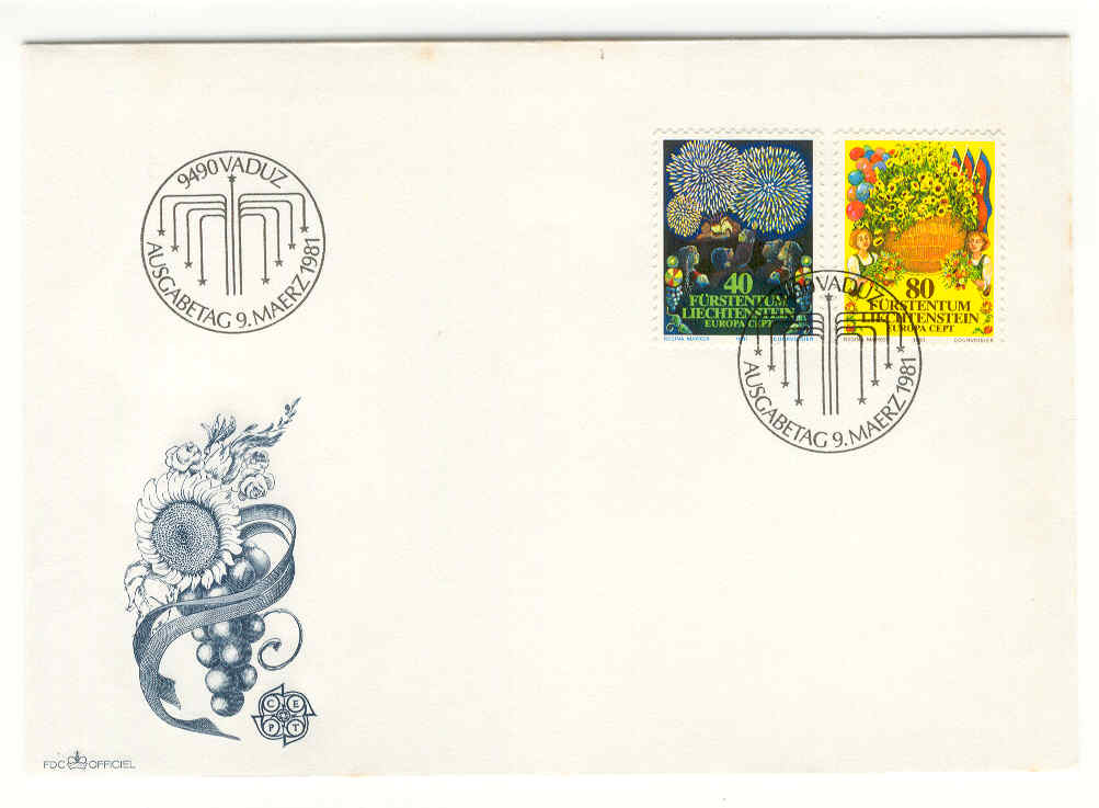 11229 - Liechtenstein - busta fdc con serie completa Europa 1981