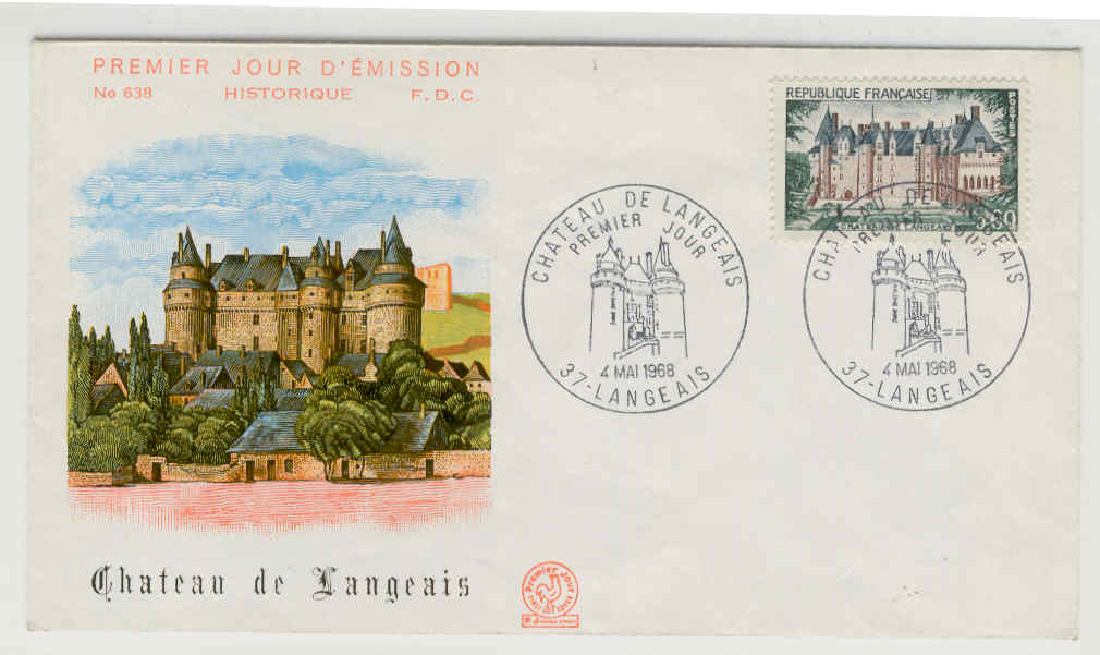 11233 - Francia - busta fdc con annullo speciale: Castello di Langeais