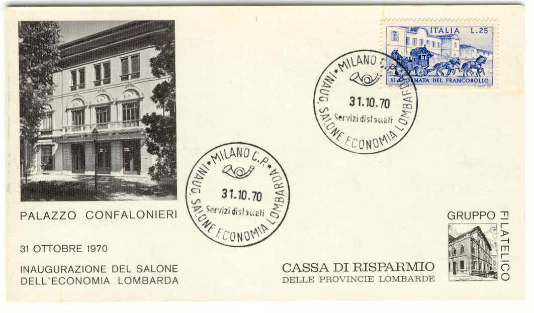 11621 - Italia - cartoliana con annullo speciale 31.10.70: Salone dell