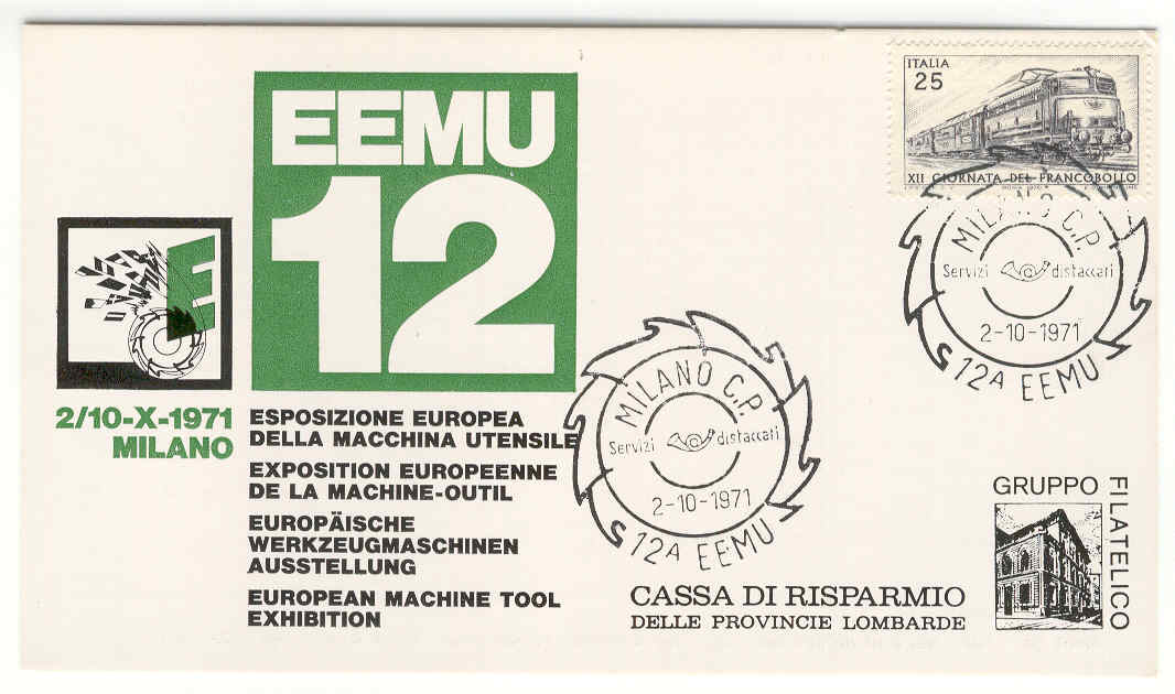 11627 - Italia - cartolina con annullo speciale 02.10.71: Esposizione Europea della macchina utensile