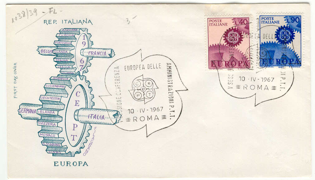 12792 - Italia - busta fdc con serie completa: Europa. 12 serie