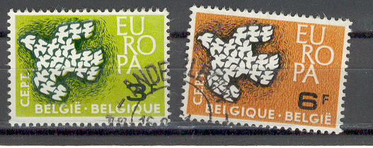 12862 - Belgio - serie completa usata: Europa 1961