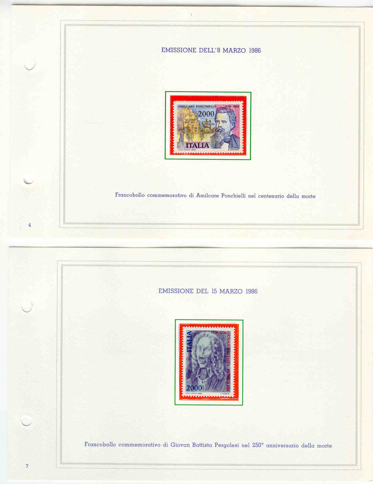 13828 - Italia - annata 1986 completa in libretto delle poste