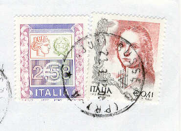 14297 - A.V. Eur. 2.58 con dent. spostata in basso - su busta raccomandata Busseto 21.3.2002