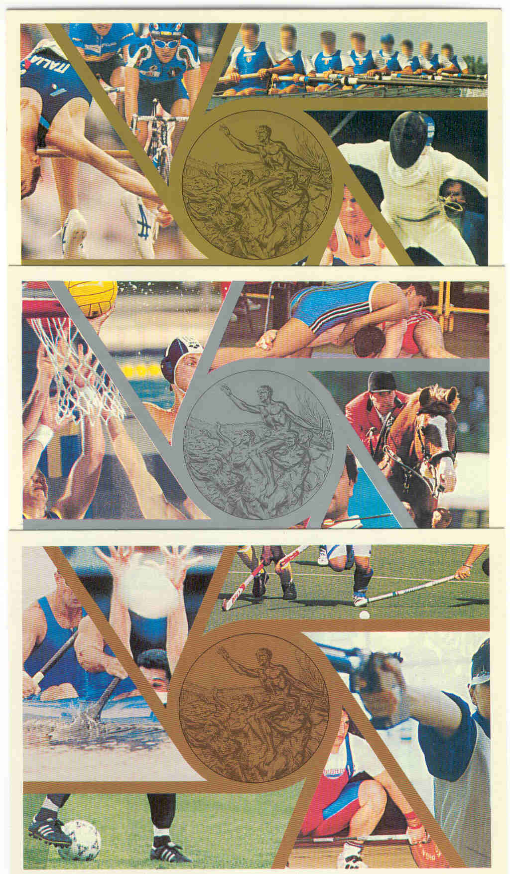 14338 - Italia - serie completa di 3 cartoline postali - giornata olimpica nuove